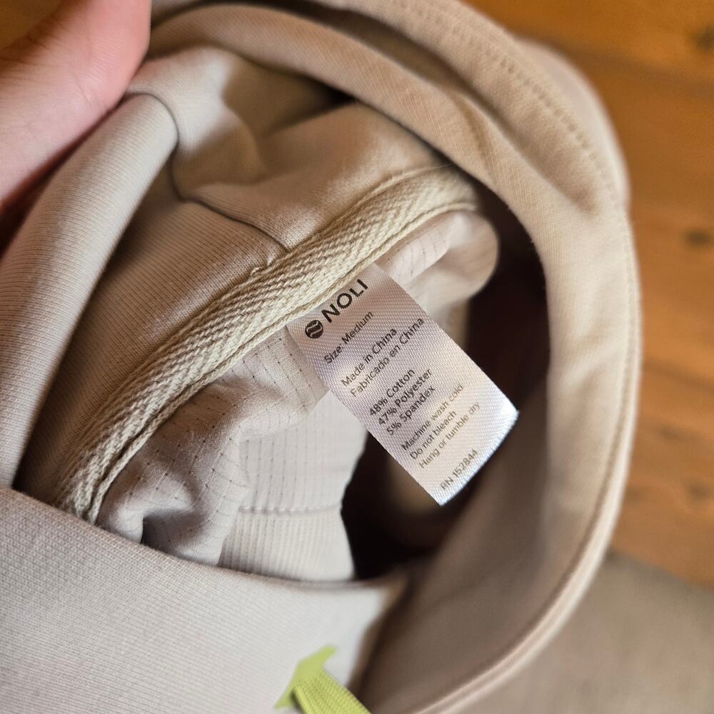 Noli Yoga Jet Hoodie Stone Pullover Side Zip Cuffed M Athleisure Loungewear Top - Picture 5 of 5